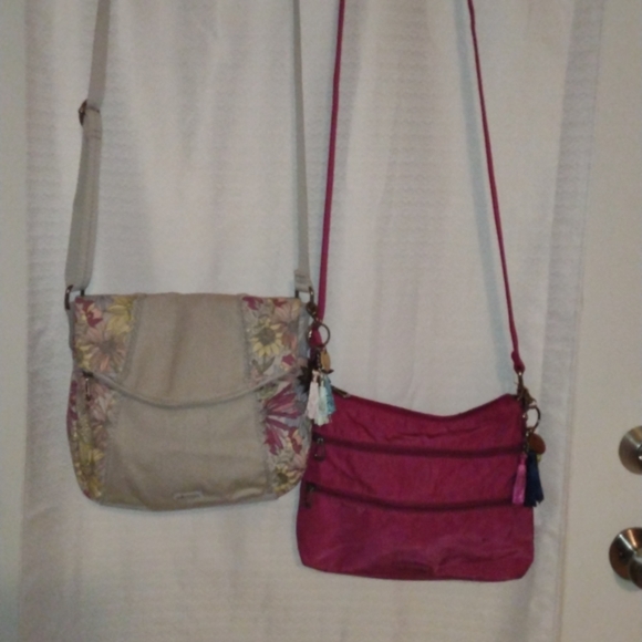 Sakroots Floral Beige and Pink Crossbody Bags - Picture 1 of 17